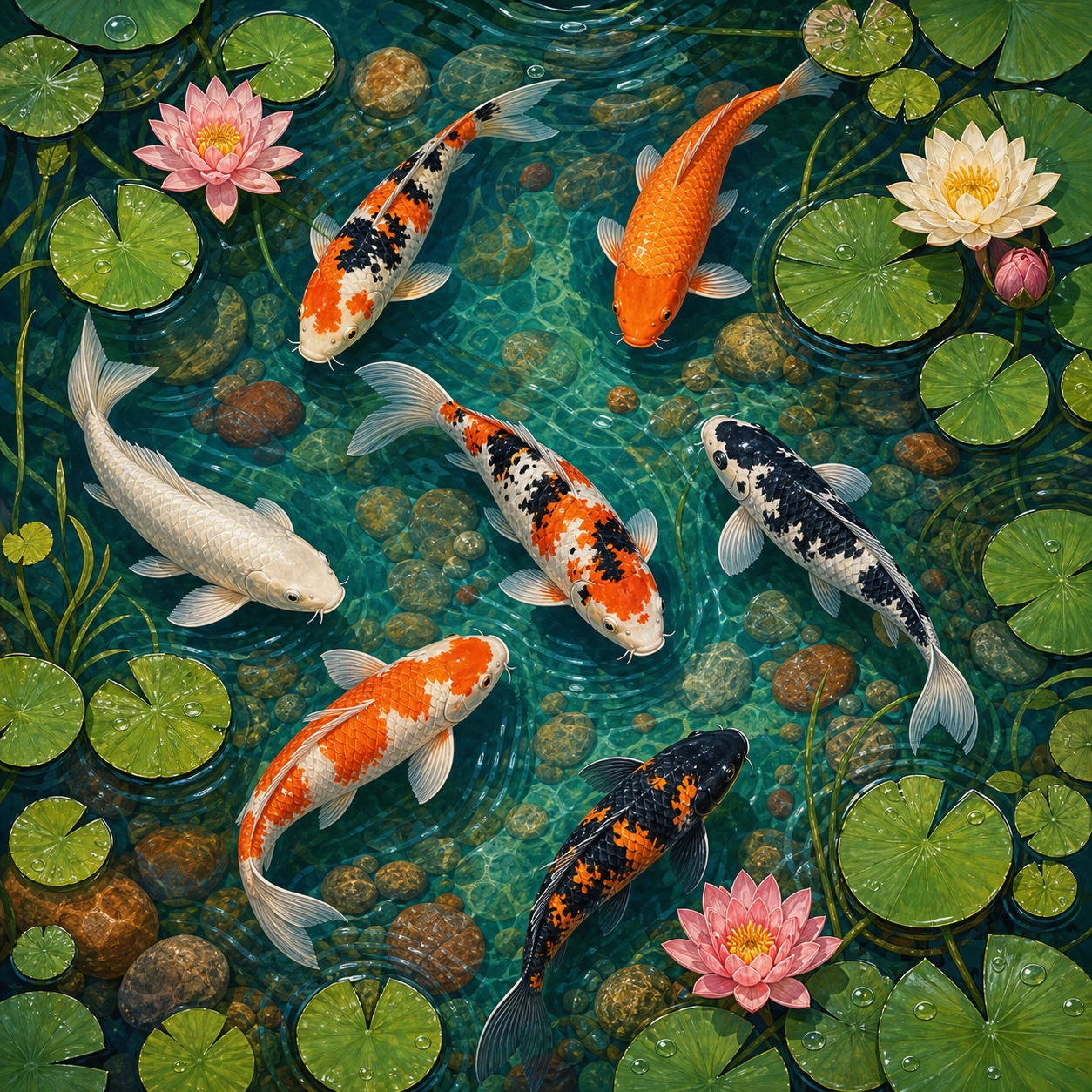 Koi Pond Overhead jigsaw puzzle