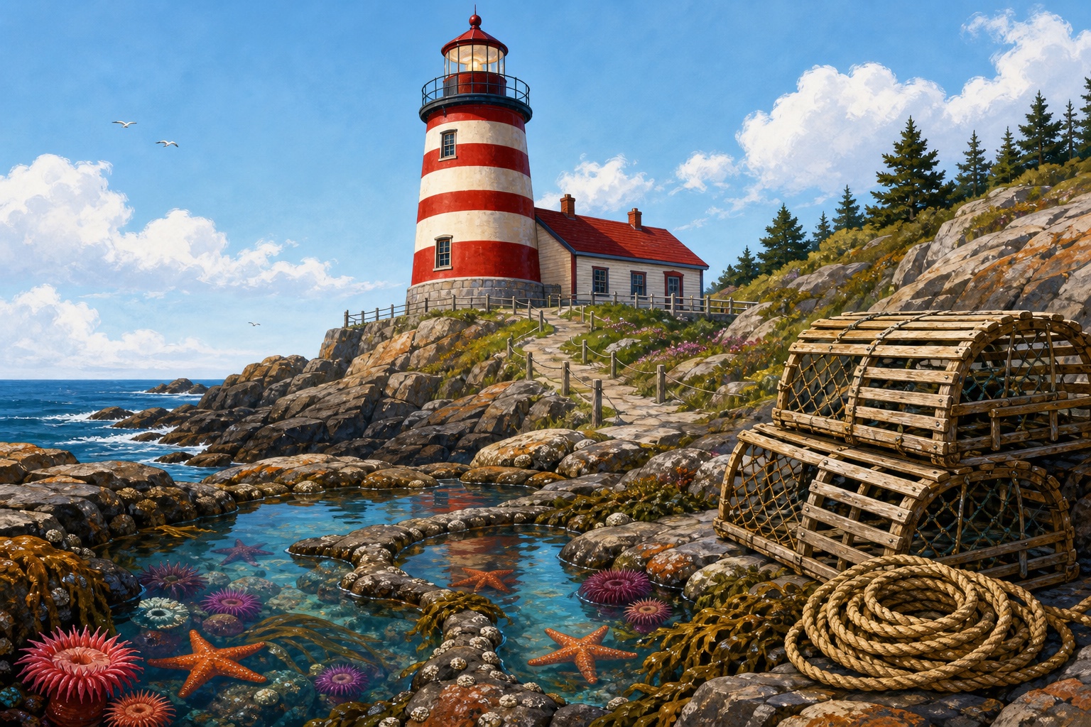Lighthouse Bluff jigsaw puzzle artwork