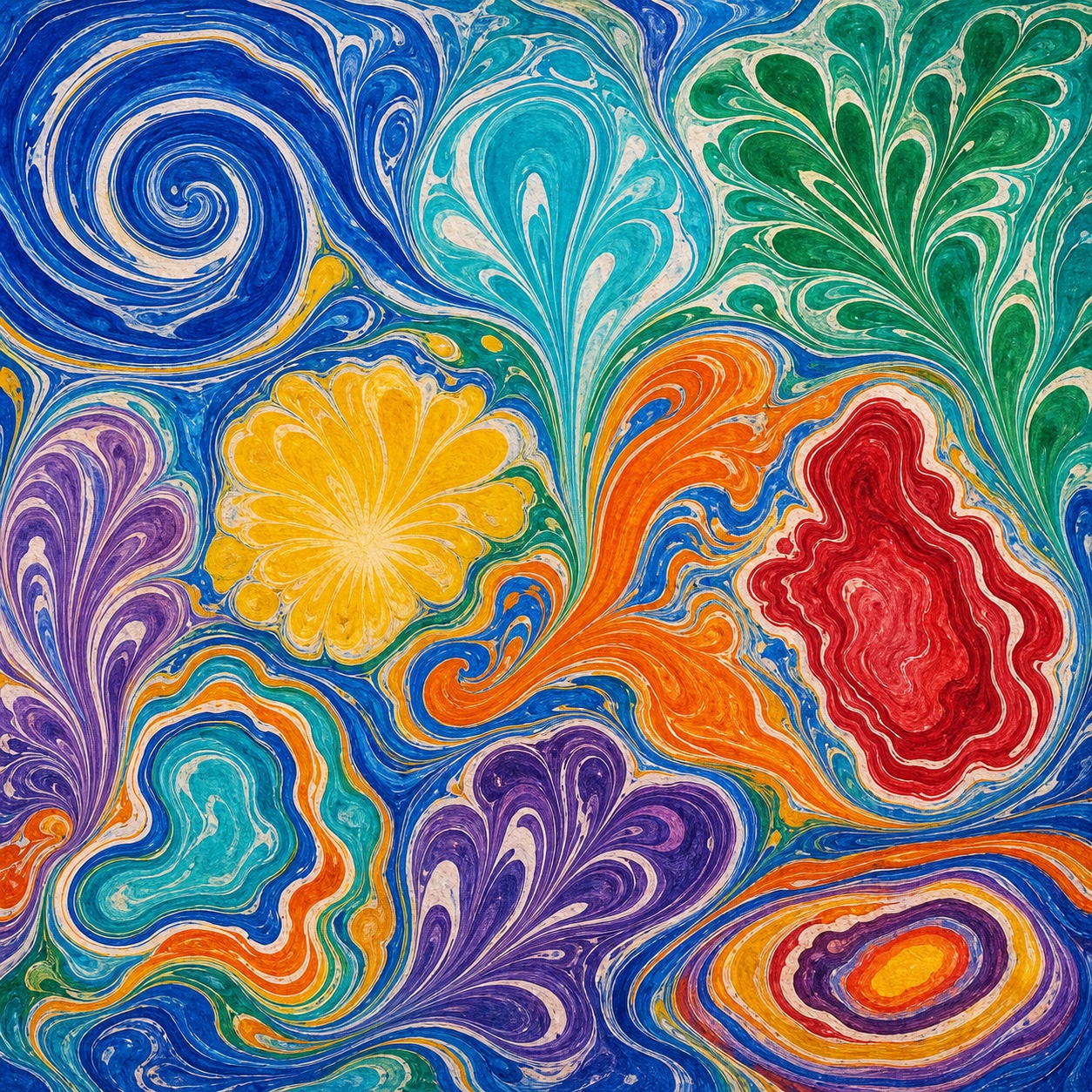 Marbled Ink Bloom jigsaw puzzle artwork