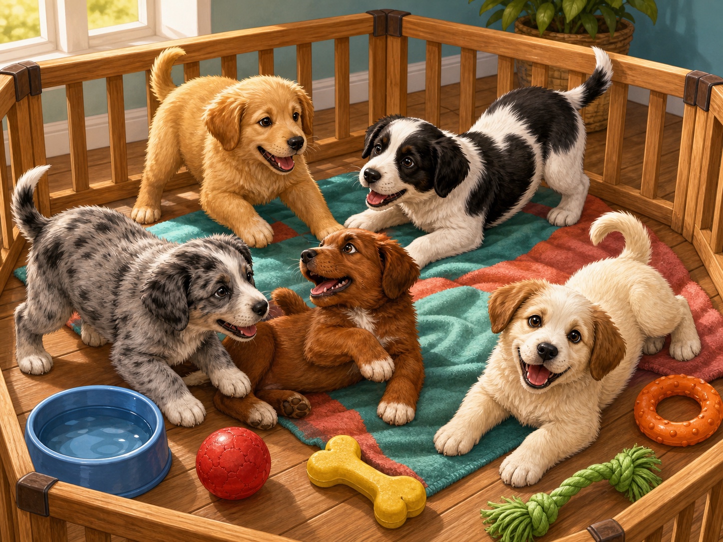 Puppy Playpen jigsaw puzzle