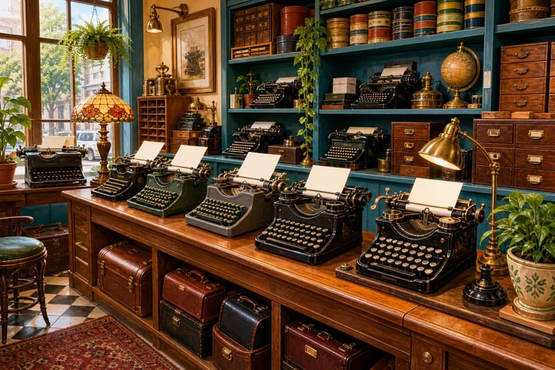 Antique Typewriter Shop jigsaw puzzle artwork