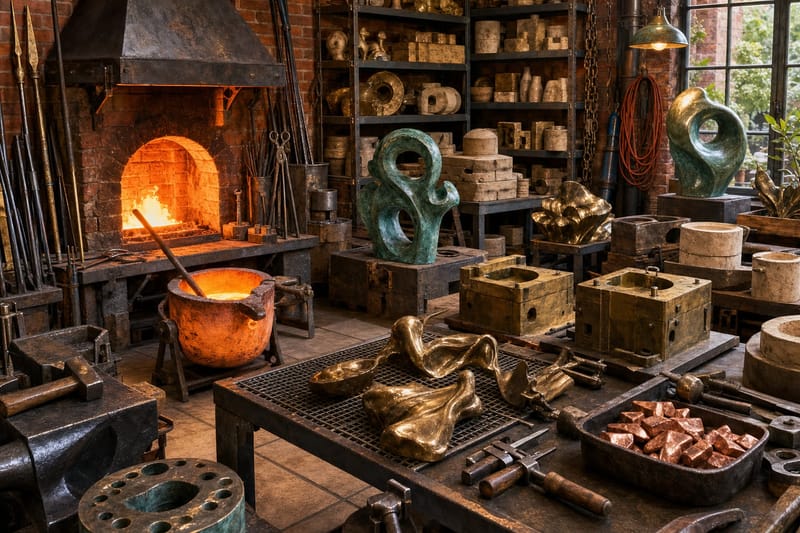 Bronze Foundry Corner jigsaw puzzle artwork