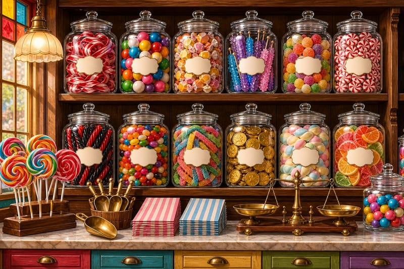 Candy Shop Jar Wall jigsaw puzzle artwork