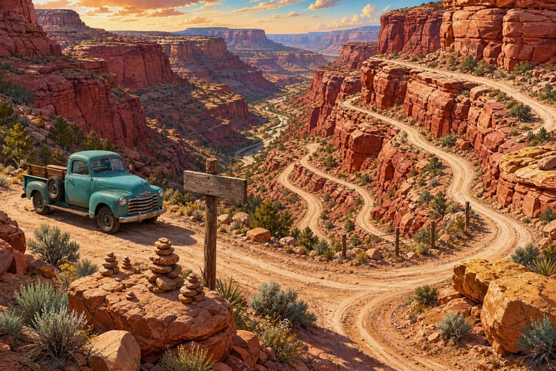 Canyon Switchback Road jigsaw puzzle artwork