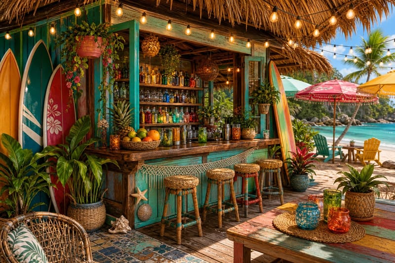 Caribbean Beach Shack Bar jigsaw puzzle artwork