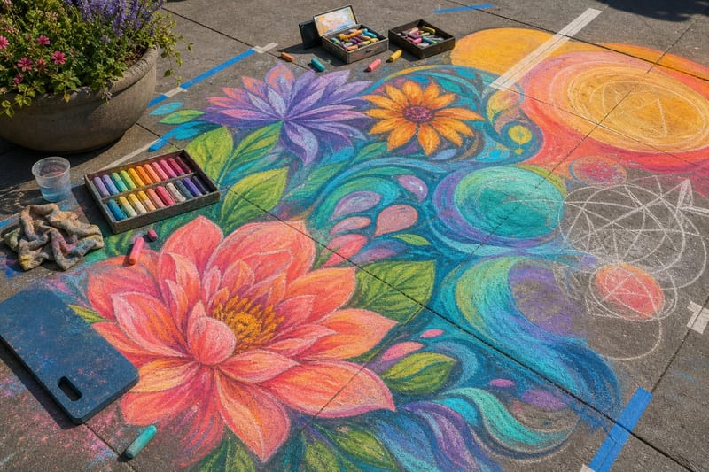 Chalk Pastel Street Art jigsaw puzzle artwork