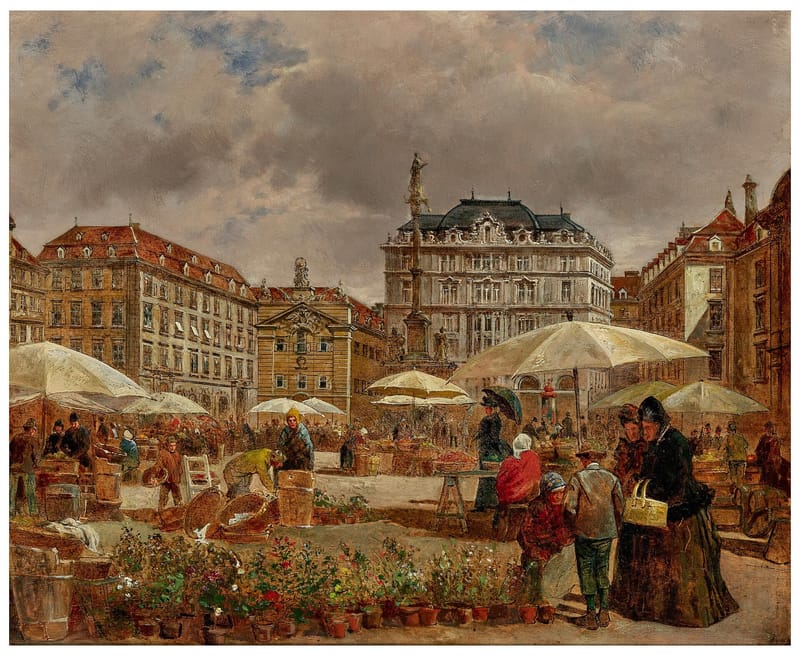 Blumenmarkt am Hof in Wien 19Jh jigsaw puzzle artwork