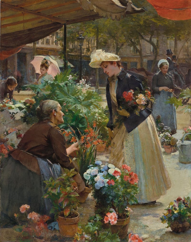 The Flower Market on the Île de la Cité jigsaw puzzle artwork