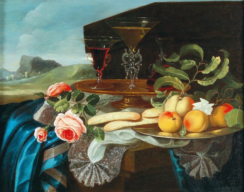 Still life of flowers and fruit jigsaw puzzle artwork