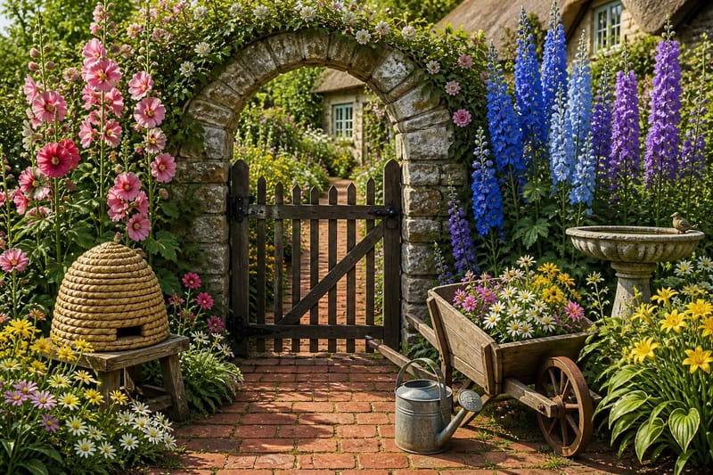 Cottage Garden Gate jigsaw puzzle artwork
