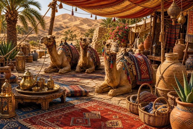 Desert Caravan Rest Stop jigsaw puzzle artwork