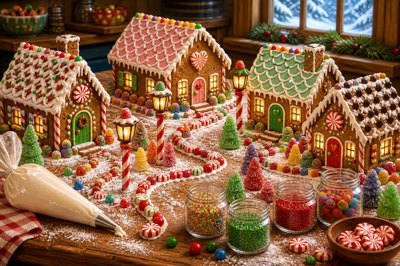 Gingerbread Village Table jigsaw puzzle artwork