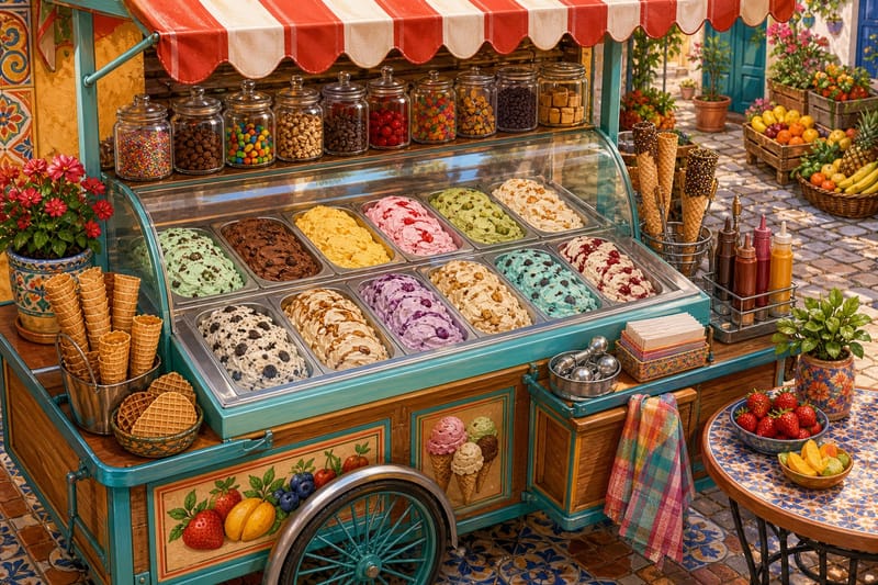 Ice Cream Cart Flavors jigsaw puzzle artwork