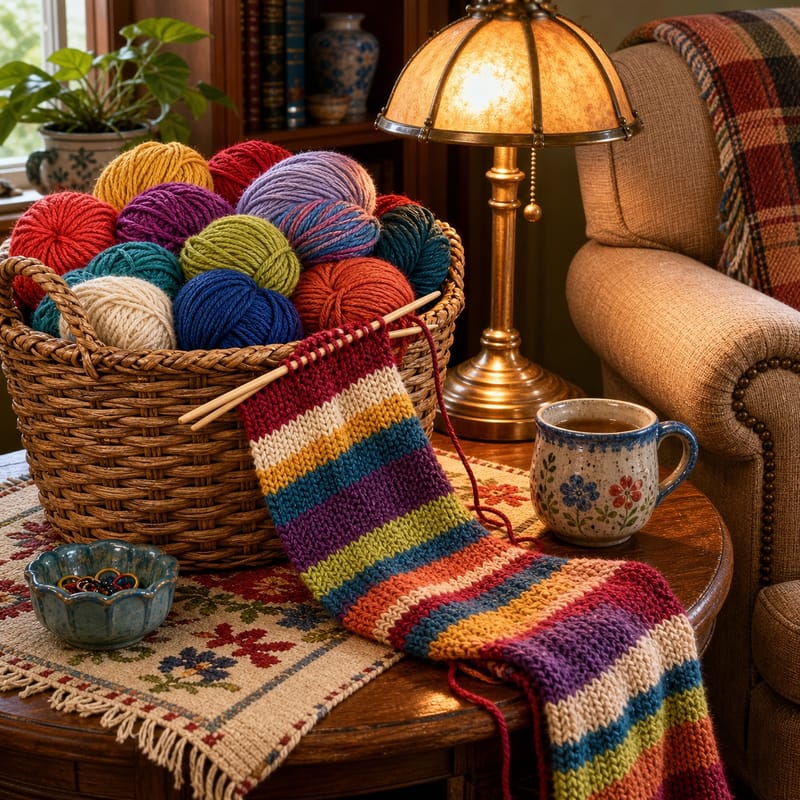 Knitting Basket Corner jigsaw puzzle