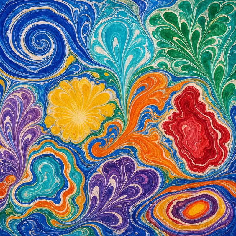 Marbled Ink Bloom jigsaw puzzle