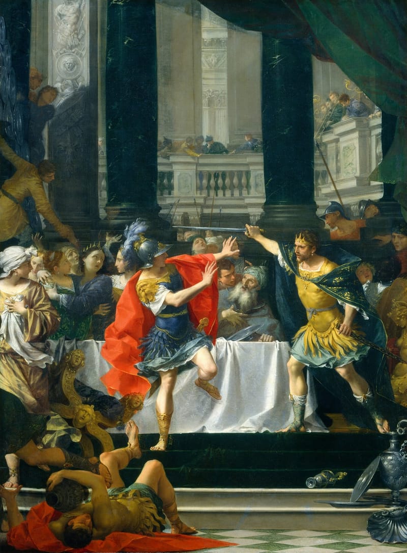 Alexander the Great Threatened by His Father jigsaw puzzle artwork