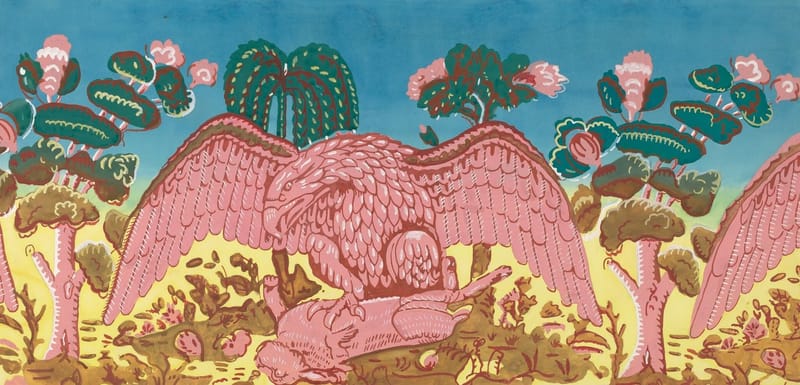 Bandbox Design (Eagle and Rabbit) jigsaw puzzle artwork