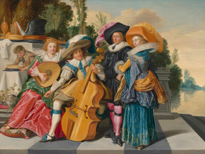 Merry Company on a Terrace jigsaw puzzle artwork