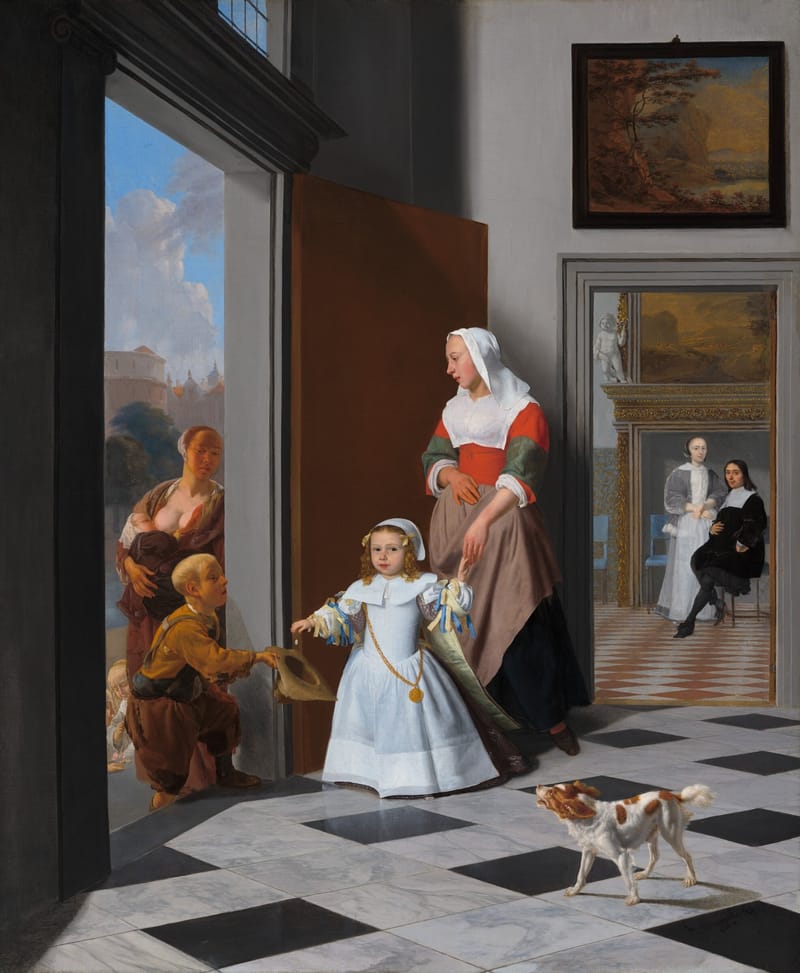 A Nurse and a Child in an Elegant Foyer jigsaw puzzle artwork