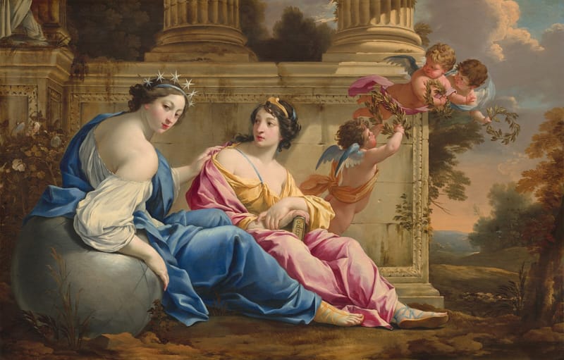 The Muses Urania and Calliope jigsaw puzzle artwork