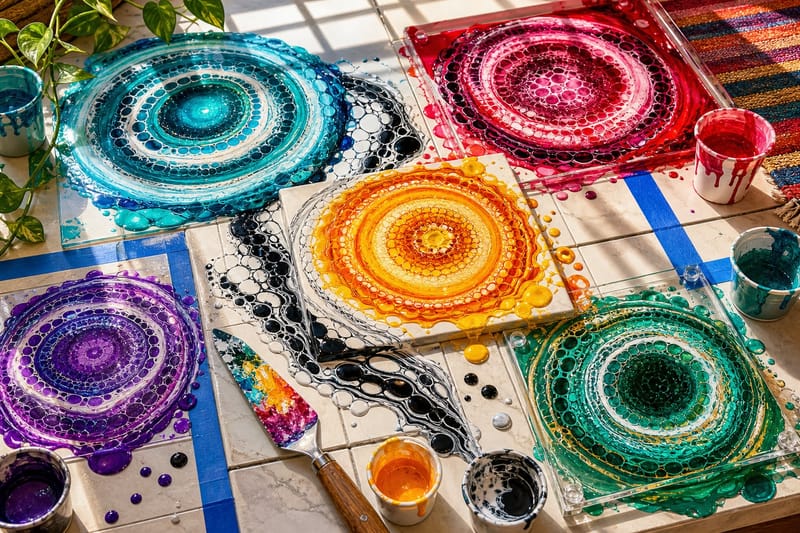 Paint Pour Rings jigsaw puzzle artwork