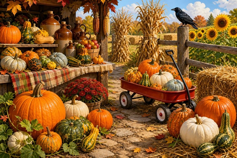 Pumpkin Patch Farm Stand jigsaw puzzle artwork
