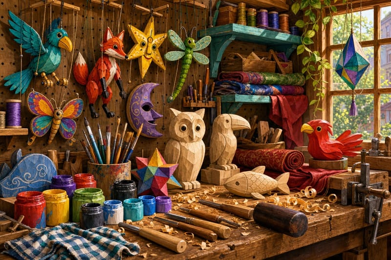 Puppet Workshop jigsaw puzzle artwork