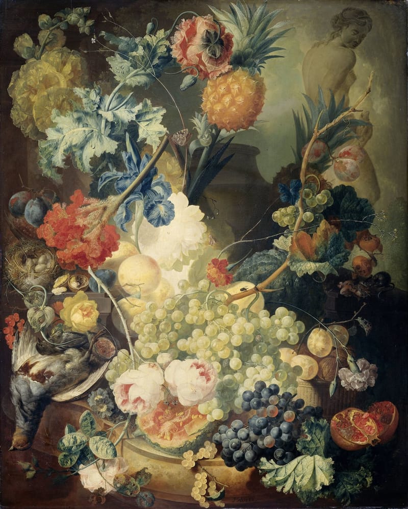 Still Life with Flowers, Fruit and Birds jigsaw puzzle artwork