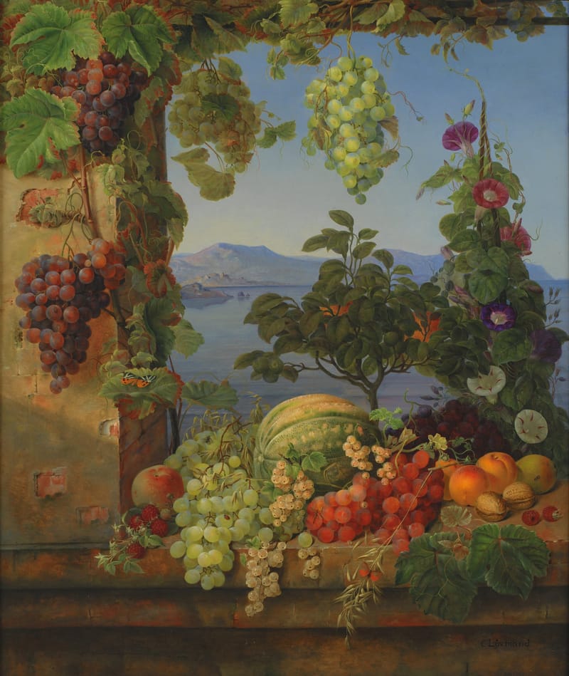 Frugter i et italiensk landskab jigsaw puzzle artwork