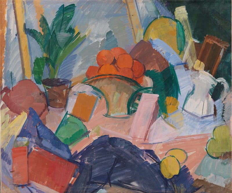 Still Life with Flower Basket and Oranges jigsaw puzzle artwork
