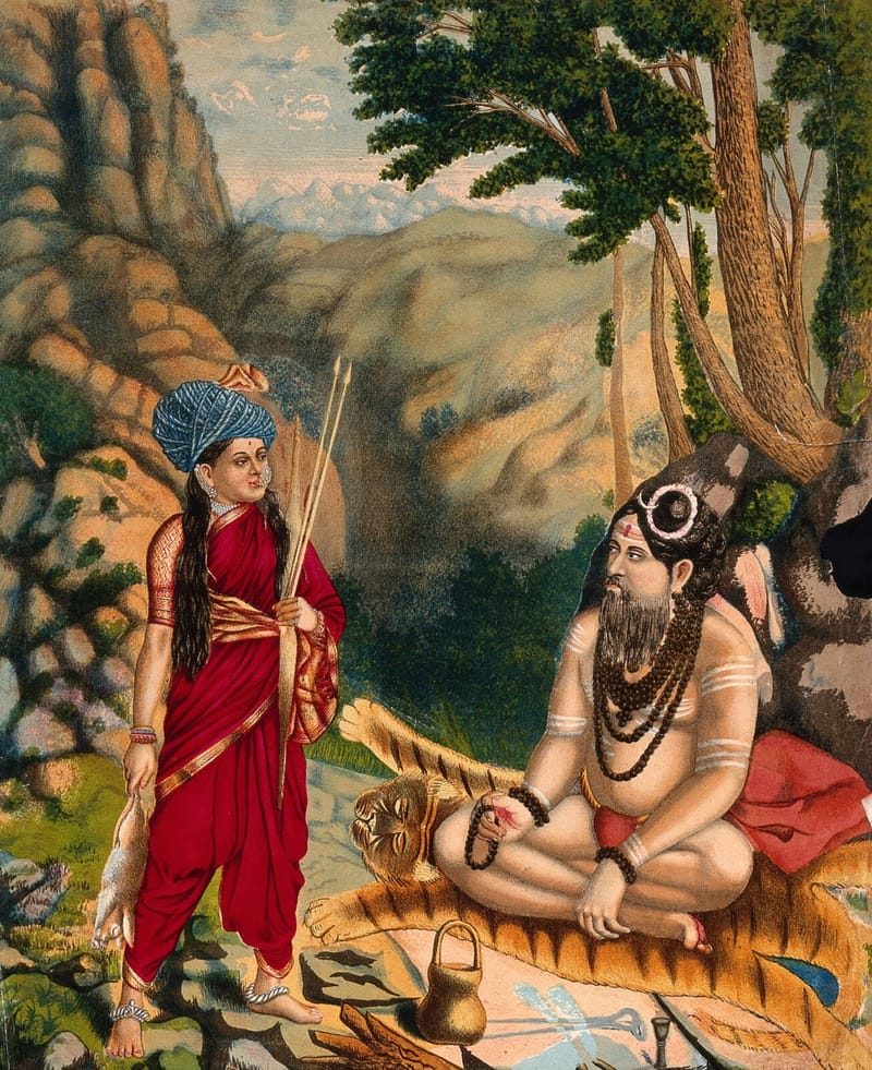 A Huntress Approaching a Meditating Shiva jigsaw puzzle artwork