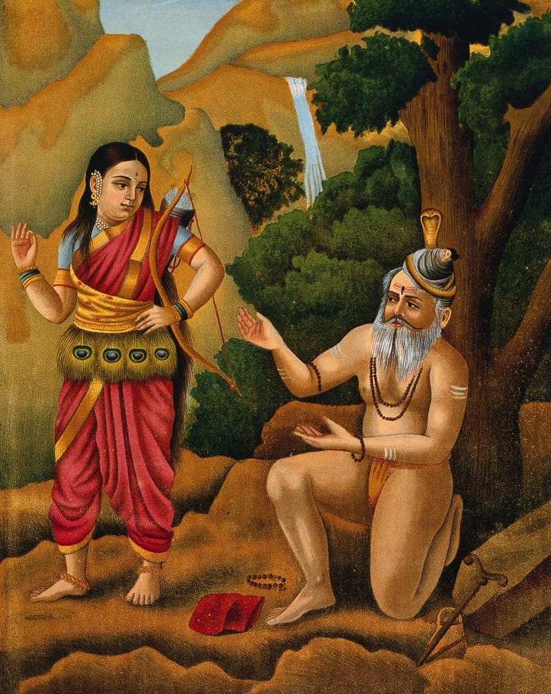 A Huntress Coming Across Shiva as a Yogi jigsaw puzzle artwork