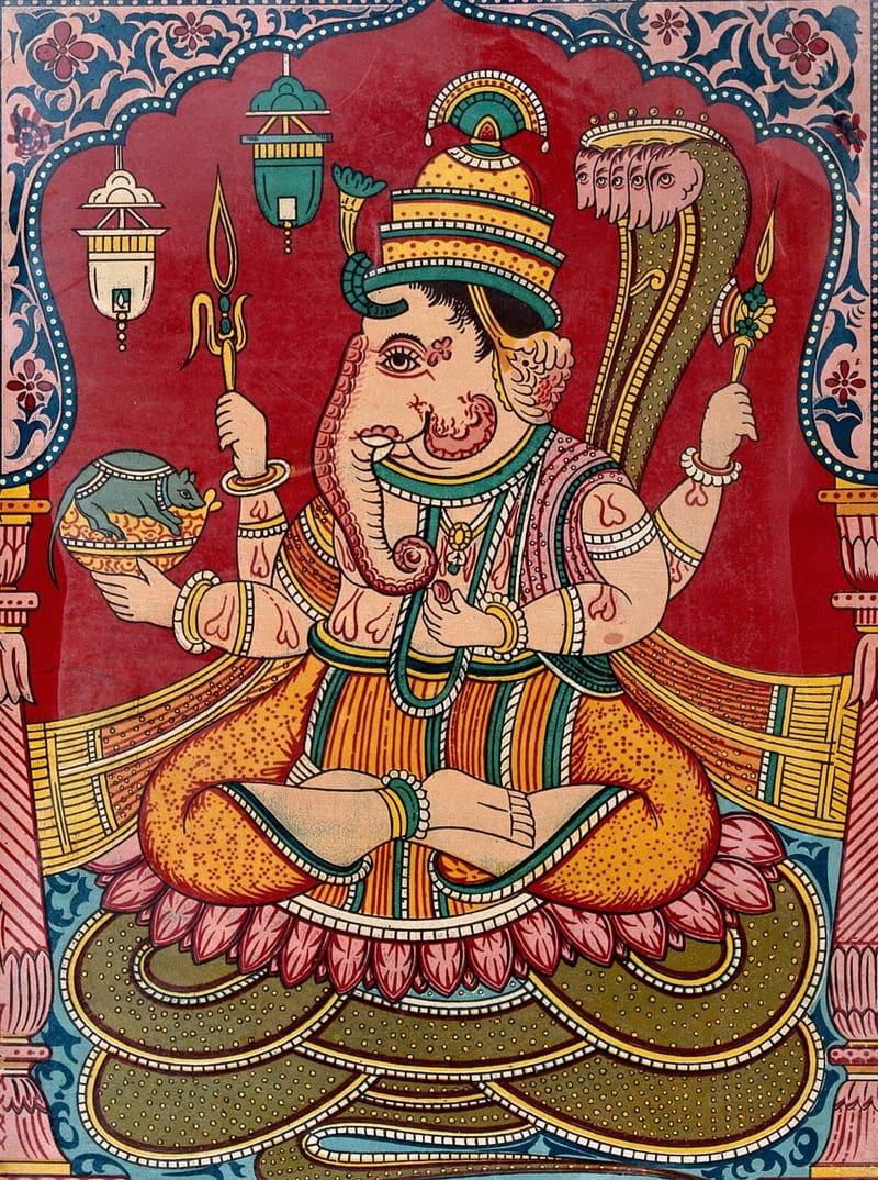 Ganesha. Chromolithograph. jigsaw puzzle artwork