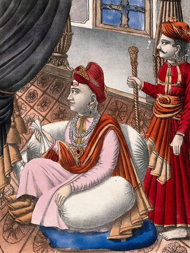 Narainrao Peshwa with a Manservant jigsaw puzzle artwork